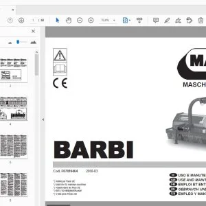 MASCHIO GASPARDO BARBI USE & MAINTENANCE/SPARE PARTS MANUAL - PDF