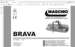 MASCHIO GASPARDO BRAVA USE & MAINTENANCE/SPARE PARTS MANUAL - PDF
