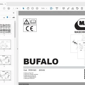 MASCHIO GASPARDO BUFALO PARTS MANUAL F07011321 - PDF