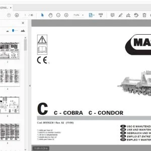 MASCHIO GASPARDO C-COBRA C-CONDOR USE & MAINTENANCE / PARTS MANUAL - PDF