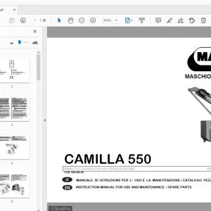 MASCHIO GASPARDO CAMILLA 550 USE & MAINTENANCE/PARTS MANUAL - PDF