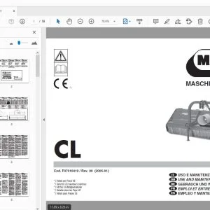 MASCHIO GASPARDO CL USE AND MAINTENANCE / PARTS MANUAL - PDF