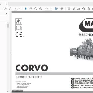 MASCHIO GASPARDO CORVO USE & MAINTENANCE / PARTS MANUAL F07010139 - PDF