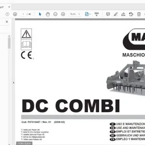 MASCHIO GASPARDO DC COMBI USE & MAINTENANCE / PARTS MANUAL - PDF