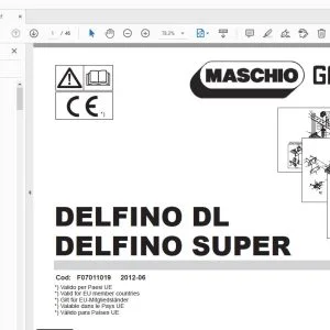 MASCHIO GASPARDO DELFINO DL DELFINO SUPER PARTS MANUAL F07011019 - PDF