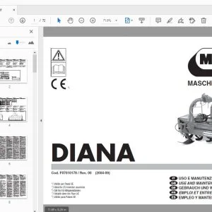 MASCHIO GASPARDO DIANA USE & MAINTENANCE / PARTS MANUAL F07010178 - PDF