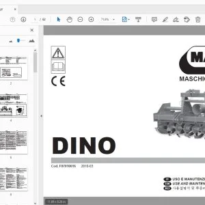 MASCHIO GASPARDO DINO USE & MAINTENANCE / PARTS MANUAL - PDF