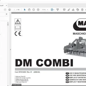 MASCHIO GASPARDO DM COMBI USE & MAINTENANCE / PARTS MANUAL - PDF