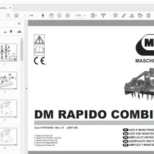 MASCHIO GASPARDO DM RAPIDO COMBI USE & MAINTENANCE / PARTS MANUAL - PDF