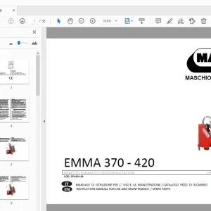 MASCHIO GASPARDO EMMA 370 ‐ 420 HYDRAULIC FLAIL-EDGER MOWER USE & MAINTENANCE / PARTS MANUAL - PDF