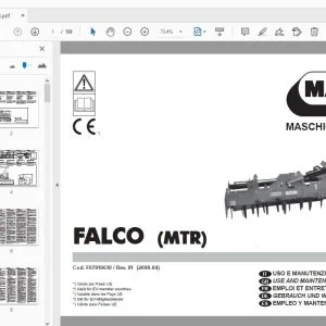 MASCHIO GASPARDO FALCO (MTR) USE & MAINTENANCE / PARTS MANUAL - PDF