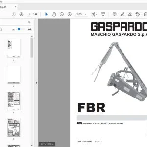 MASCHIO GASPARDO FBR UTILIZARE ŞI ÎNTREŢINERE / PIESE DE SCHIMB - PDF