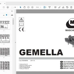 MASCHIO GASPARDO GEMELLA USE & MAINTENANCE / PARTS MANUAL - PDF