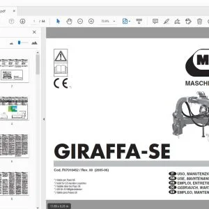 MASCHIO GASPARDO GIRAFFA-SE USE, MAINTENANCE & PARTS MANUAL - PDF