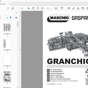 MASCHIO GASPARDO GRANCHIO USE & MAINTENANCE MANUAL - PDF DOWNLOAD