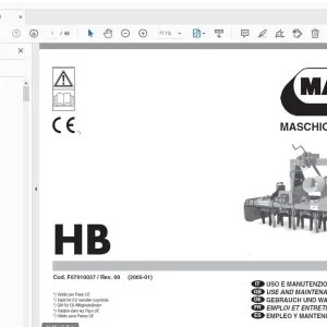 MASCHIO GASPARDO HB USE & MAINTENANCE / PARTS MANUAL - PDF