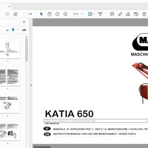 MASCHIO GASPARDO KATIA 650 HYDRAULIC FLAIL-EDGER MOWER USE & MAINTENANCE / PARTS MANUAL - PDF