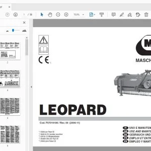 MASCHIO GASPARDO LEOPARD USE & MAINTENANCE / PARTS MANUAL - PDF