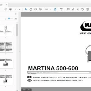 MASCHIO GASPARDO MARTINA 500-600 HYDRAULIC FLAIL-EDGER MOWER USE & MAINTENANCE/PARTS MANUAL - PDF