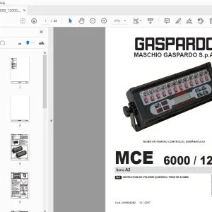 MASCHIO GASPARDO MCE 6000 / 12000 INSTRUCŢIUNI DE UTILIZARE ŞI MONTAJ / PIESE DE SCHIMB