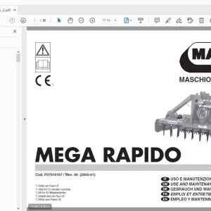 MASCHIO GASPARDO MEGA RAPIDO USE & MAINTENANCE / PARTS MANUAL F07010167 - PDF