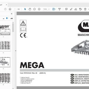 MASCHIO GASPARDO MEGA USE, MAINTENANCE & PARTS MANUAL - PDF