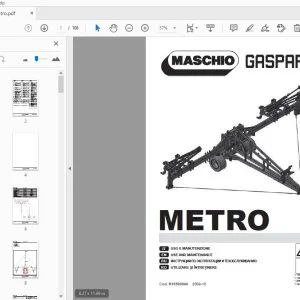 MASCHIO GASPARDO METRO USE & MAINTENANCE MANUAL R19500060 - PDF DOWNLOAD