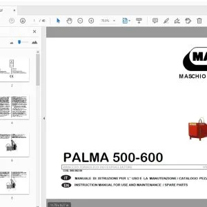 MASCHIO GASPARDO PALMA 500-600 HYDRAULIC FLAIL-EDGER MOWER USE & MAINTENANCE / PARTS MANUAL - PDF