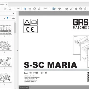 MASCHIO GASPARDO S-SC MARIA PARTS MANUAL G19531161 - PDF DOWNLOAD