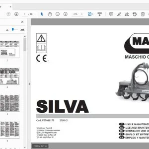 MASCHIO GASPARDO SILVA USE & MAINTENANCE / PARTS MANUAL F07010179 - PDF
