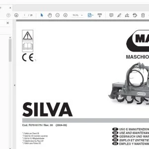 MASCHIO GASPARDO SILVA USE & MAINTENANCE / PARTS MANUAL F07010179 - PDF