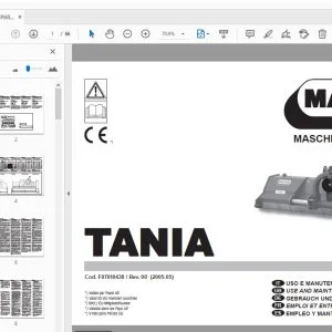 MASCHIO GASPARDO TANIA USE & MAINTENANCE/PARTS MANUAL F07010438 - PDF