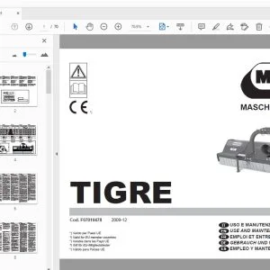 MASCHIO GASPARDO TIGRE USE & MAINTENANCE PARTS MANUAL - PDF