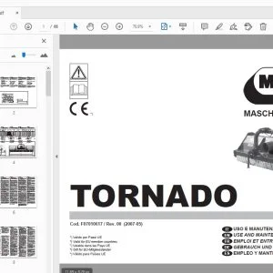 MASCHIO GASPARDO TORNADO USE & MAINTENANCE/PARTS MANUAL - PDF