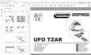 MASCHIO GASPARDO UFO TZAR PARTS MANUAL R19530063 - PDF DOWNLOAD