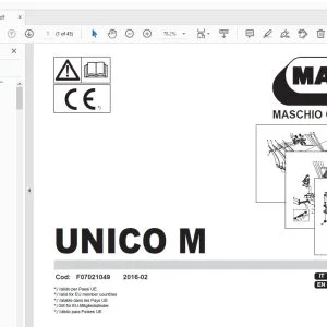 MASCHIO GASPARDO UNICO M PARTS MANUAL - PDF DOWNLOAD