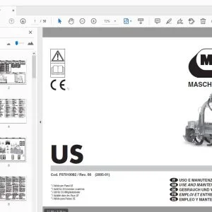 MASCHIO GASPARDO US USE & MAINTENANCE / PARTS MANUAL F07010082 - PDF