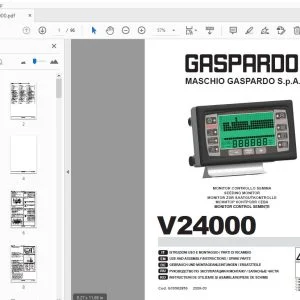 MASCHIO GASPARDO V24000 USE & ASSEMBLY INSTRUCTIONS / PARTS MANUAL G19502850 - PDF