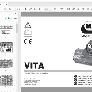MASCHIO GASPARDO VITA USE & MAINTENANCE/PARTS MANUAL F07010409 - PDF
