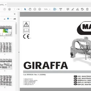 MASCHIO GIRAFFA USE, MAINTENANCE & PARTS MANUAL - PDF DOWNLOAD