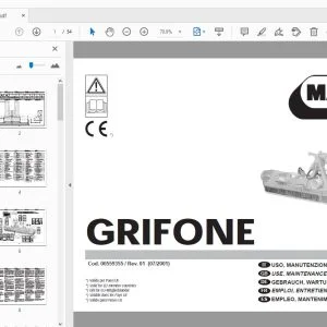 MASCHIO GRIFONE USE, MAINTENANCE / PARTS MANUAL 00559355 - PDF