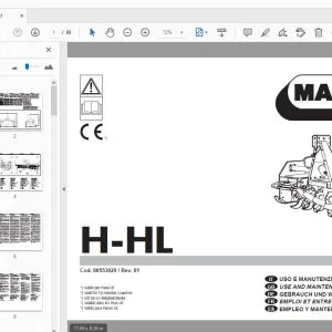 MASCHIO H-HL USE & MAINTENANCE / PARTS MANUAL 00553029 - PDF DOWNLOAD