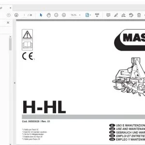 MASCHIO H-HL USE & MAINTENANCE / PARTS MANUAL - PDF DOWNLOAD