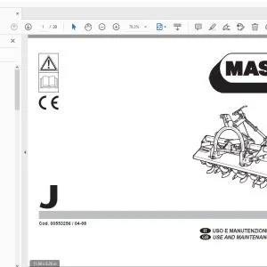 MASCHIO J USE & MAINTENANCE / PARTS MANUAL 00553256 - PDF DOWNLOAD