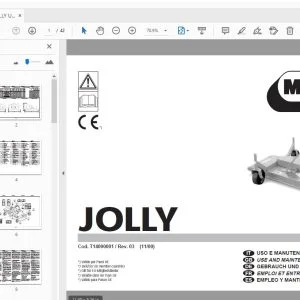 MASCHIO JOLLY USE & MAINTENANCE/PARTS MANUAL T14000001 - PDF
