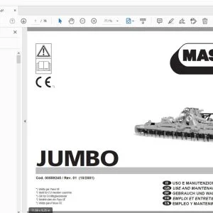 MASCHIO JUMBO USE & MAINTENANCE / PARTS MANUAL 00559245 - PDF