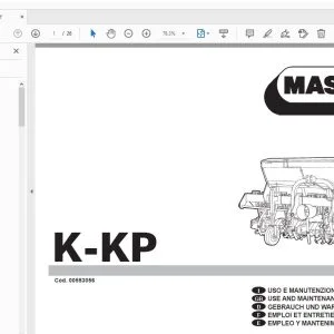 MASCHIO K-KP USE & MAINTENANCE / PARTS MANUAL 00553056 - PDF DOWNLOAD