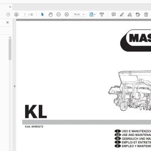 MASCHIO KL USE & MAINTENANCE / PARTS MANUAL - PDF DOWNLOAD