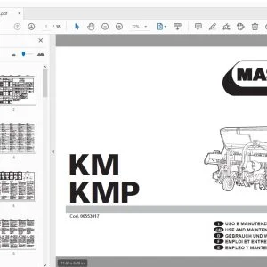 MASCHIO KM KMP USE & MAINTENANCE / PARTS MANUAL 00553017 - PDF DOWNLOAD
