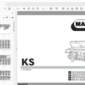 MASCHIO KS Operator & Parts Manual 00553274 PDF